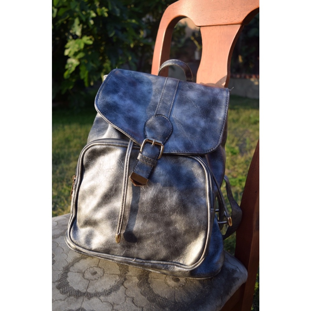 Silver backpack